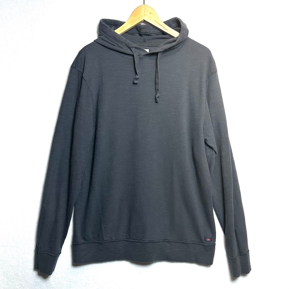 Faherty Hoodie Sweatshirt Mens L Gray Slub Cotton Pullover Lightweight